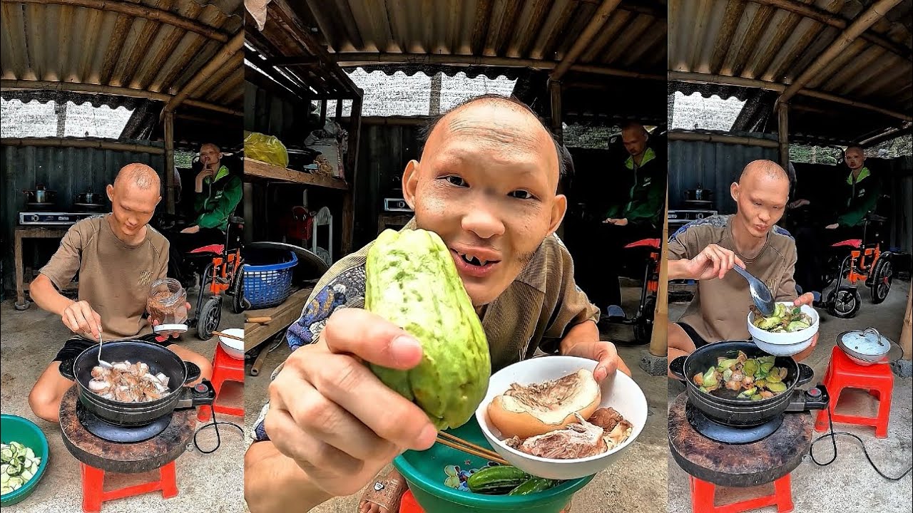 Làm Món Thịt Luộc Xào Trái Su Su Thơm Ngon Cùng Hai Anh Em | TÙNG VLOG 