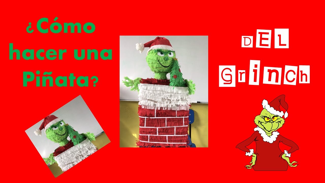 Piñata con caja de cartón del Grinch ¿Cómo hacerla?