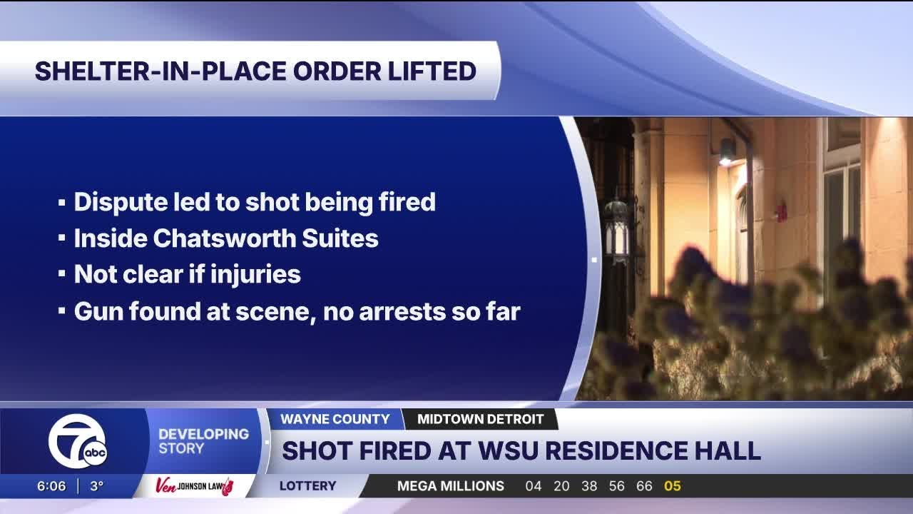 Shelter-in-place lifted after shot fired at Wayne State residence hall