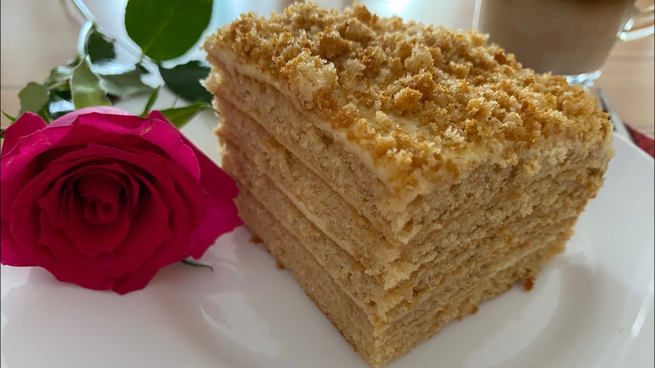 Медовик ☕️очень нежный и вкусный без раскатки коржей ❤️Honigkuchen #honey #baking #торт 