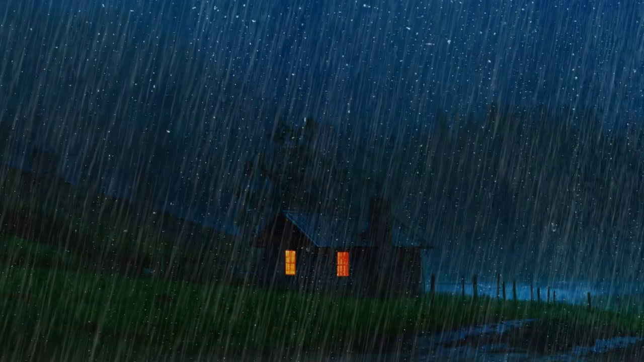 Deep Night Calm 💤 Heavy Rain ASMR for Peaceful Sleep 😴