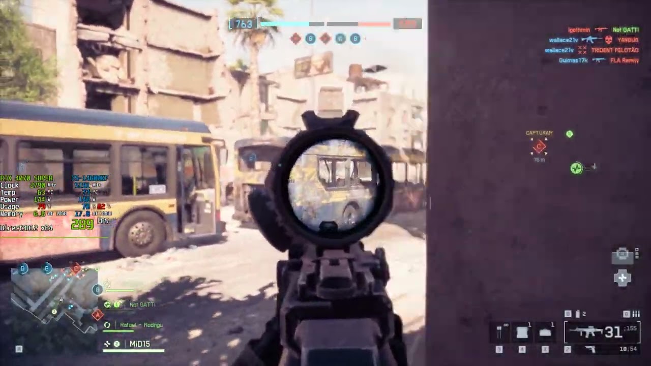 BATTLEFIELD 6 - RTX 4070 SUPER - i5 14600KF -  LOW SETTINGS - FG:ON DLSS: ULTRA DESEMPENHO -  1080P