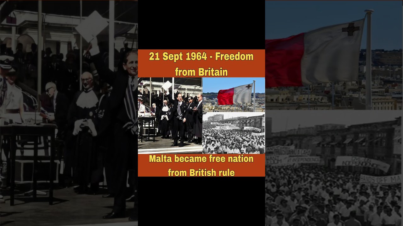 On 21 Sept 1964, Malta gained independence from Britain, marking its freedom and national identity