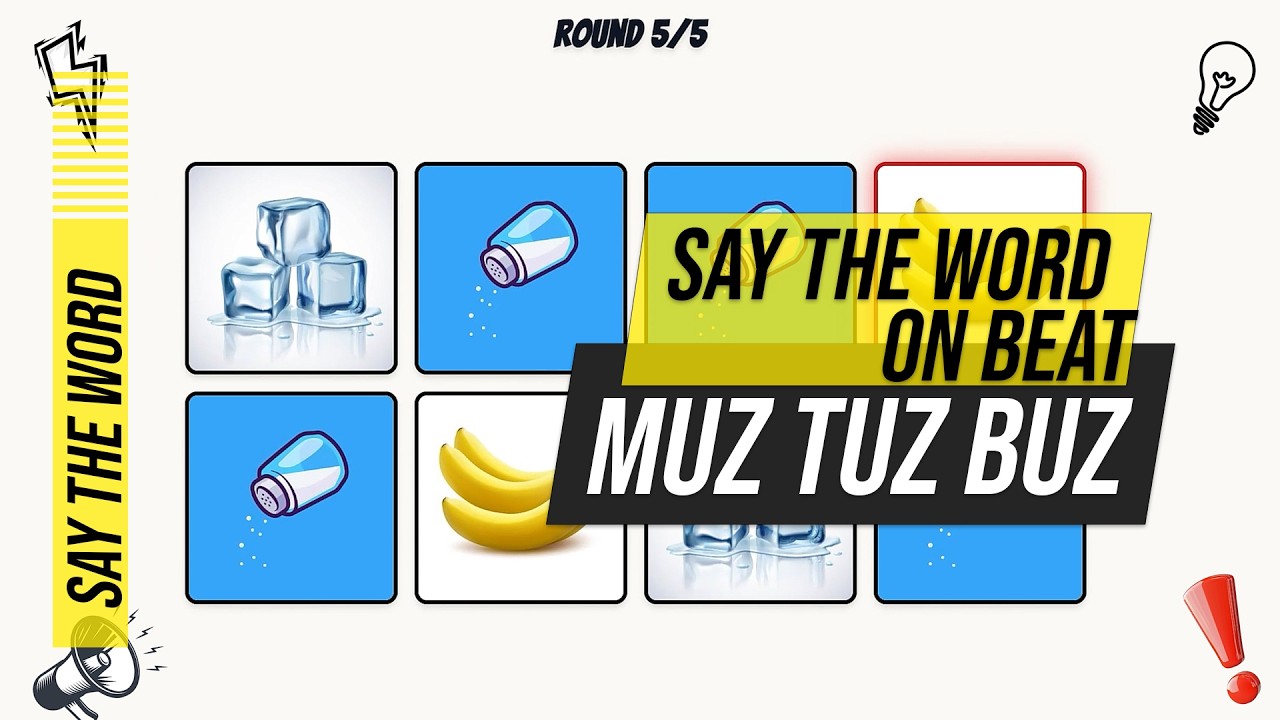 Say The Word On Beat 🎵 | Seviye 1 | Muz 🍌 Buz ❄️ Tuz 🧂 | Refleks & Ritim Oyunu (T&uuml;rk&ccedil;e)