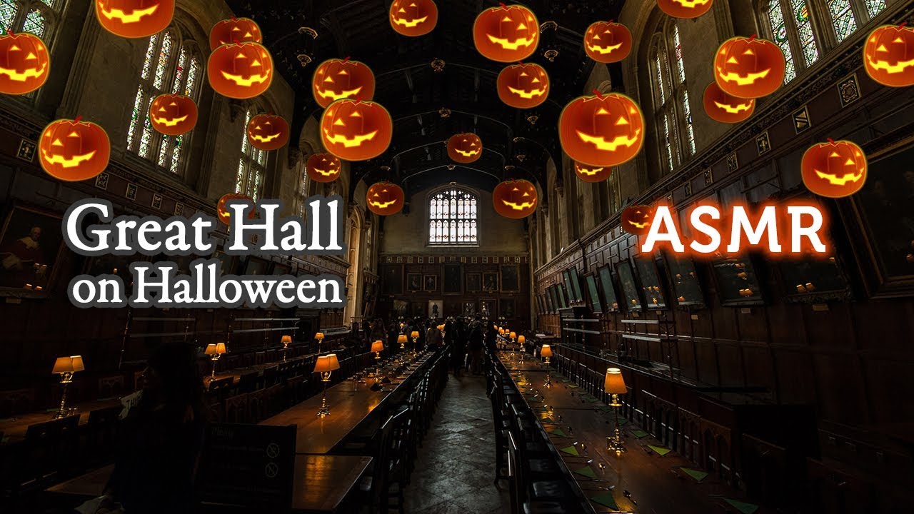 ASMR 호그와트의 할로윈●그레이트 홀에서 혼자 공부하기 | 해리 포터 입체음향 Hogwarts on Halloween, Harry Potter Ambience