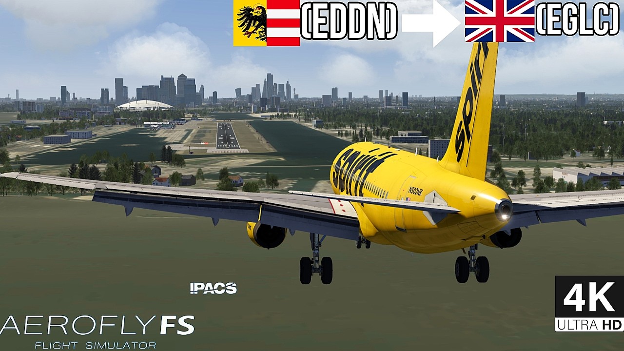 4K | Aerofly FS Global | Нюрнберг &mdash; Лондон-Сити | Airbus A319 | Spirit Airlines