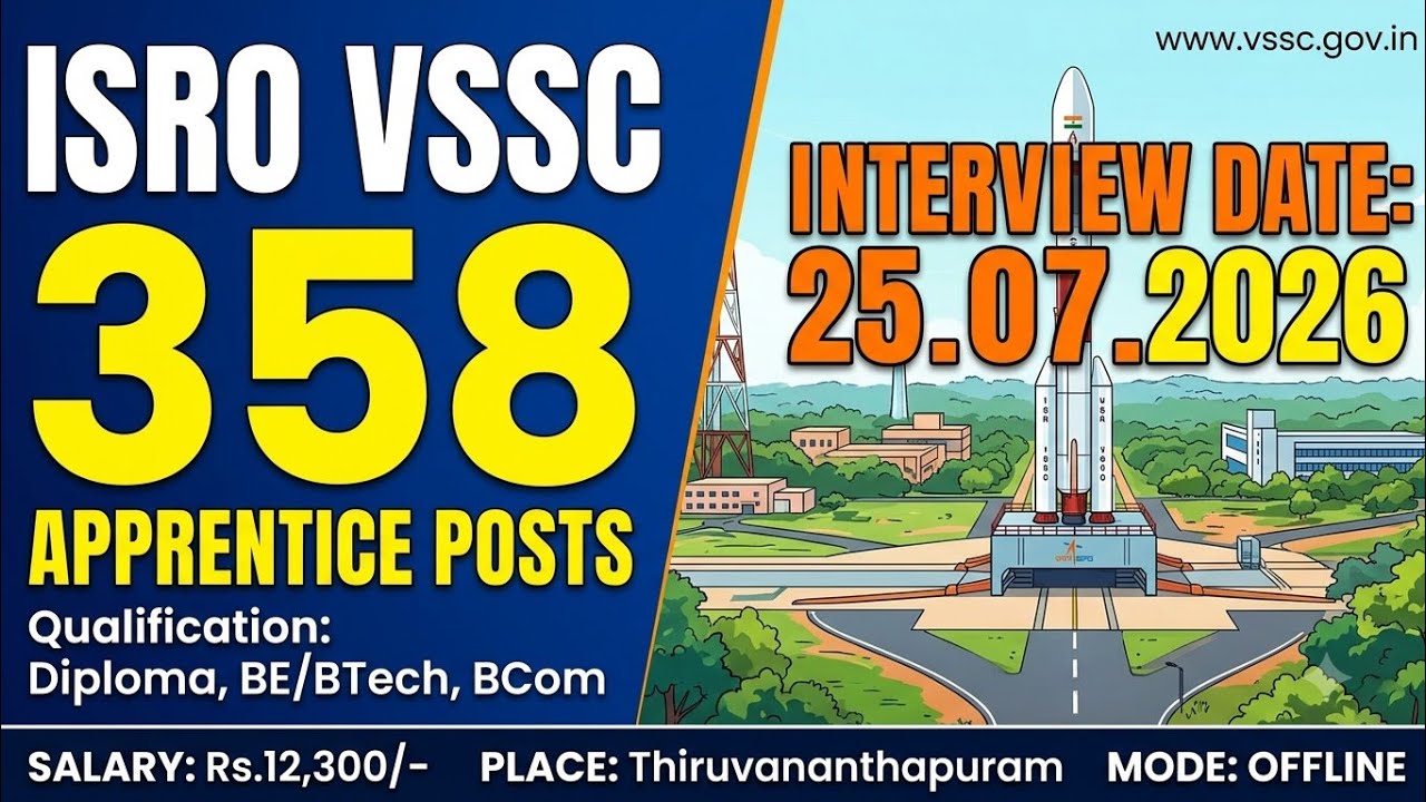 ISRO VSSC Recruitment 2026 | 358 Apprentice Post