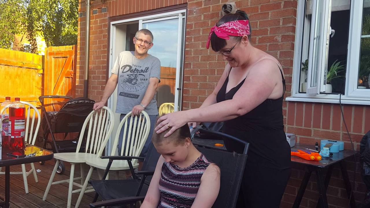 My beautiful daughter braving the shave for mcmillan