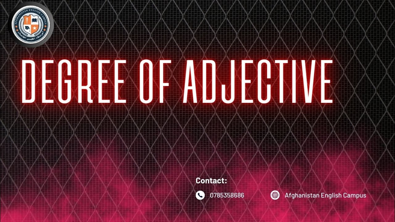 Degree of Adjective |Sana Rahmani| English Grammar.