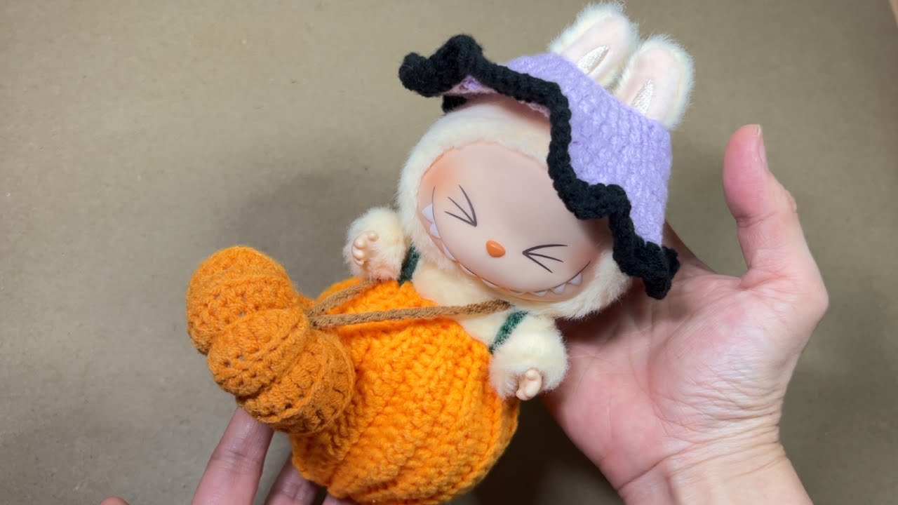🎃🎃 How to crochet Pumpkin bag for Labubu,step by step | ถักกระเป๋าฟักทอง ให้ต้าว ลาบูบู้กันค่ะ