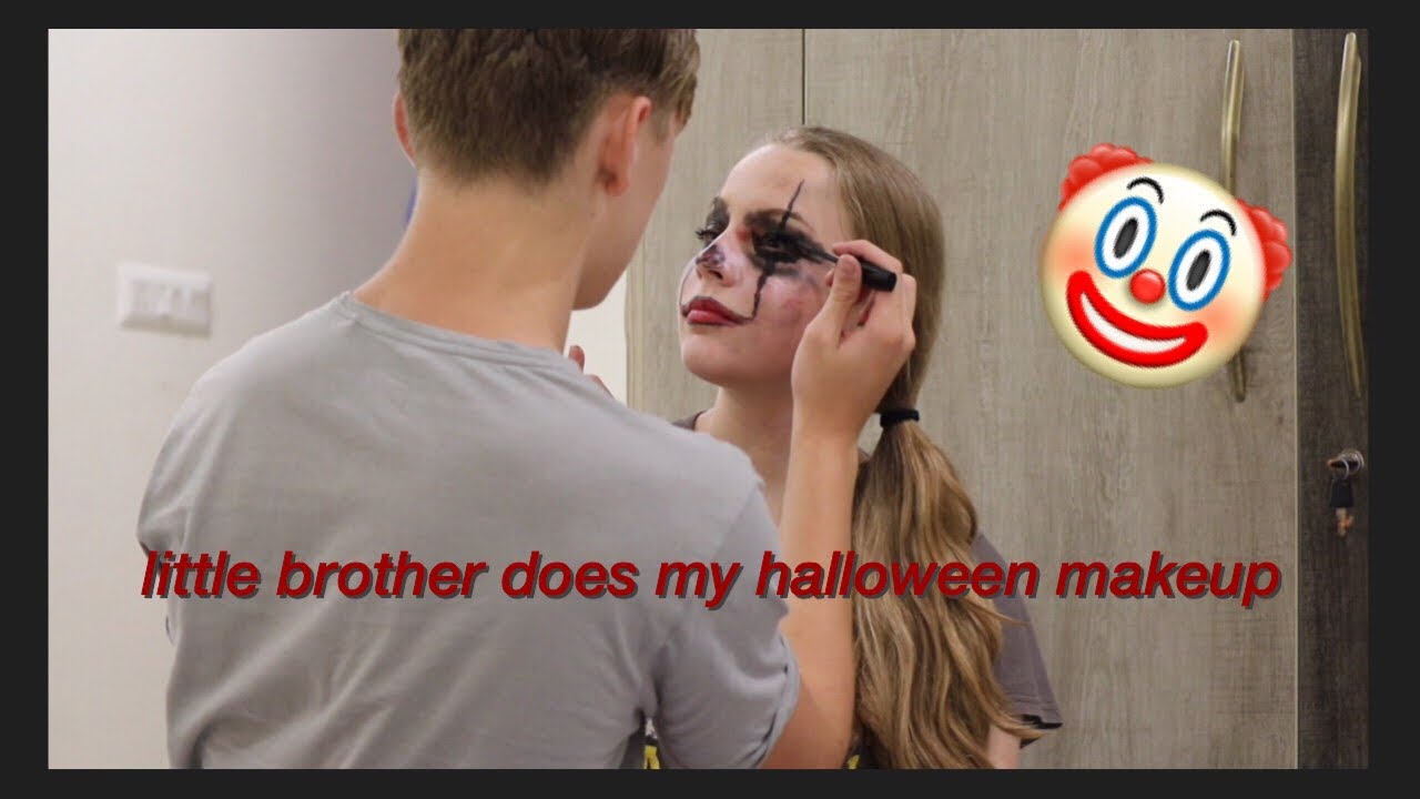 my little brother does my halloween makeup 🎃