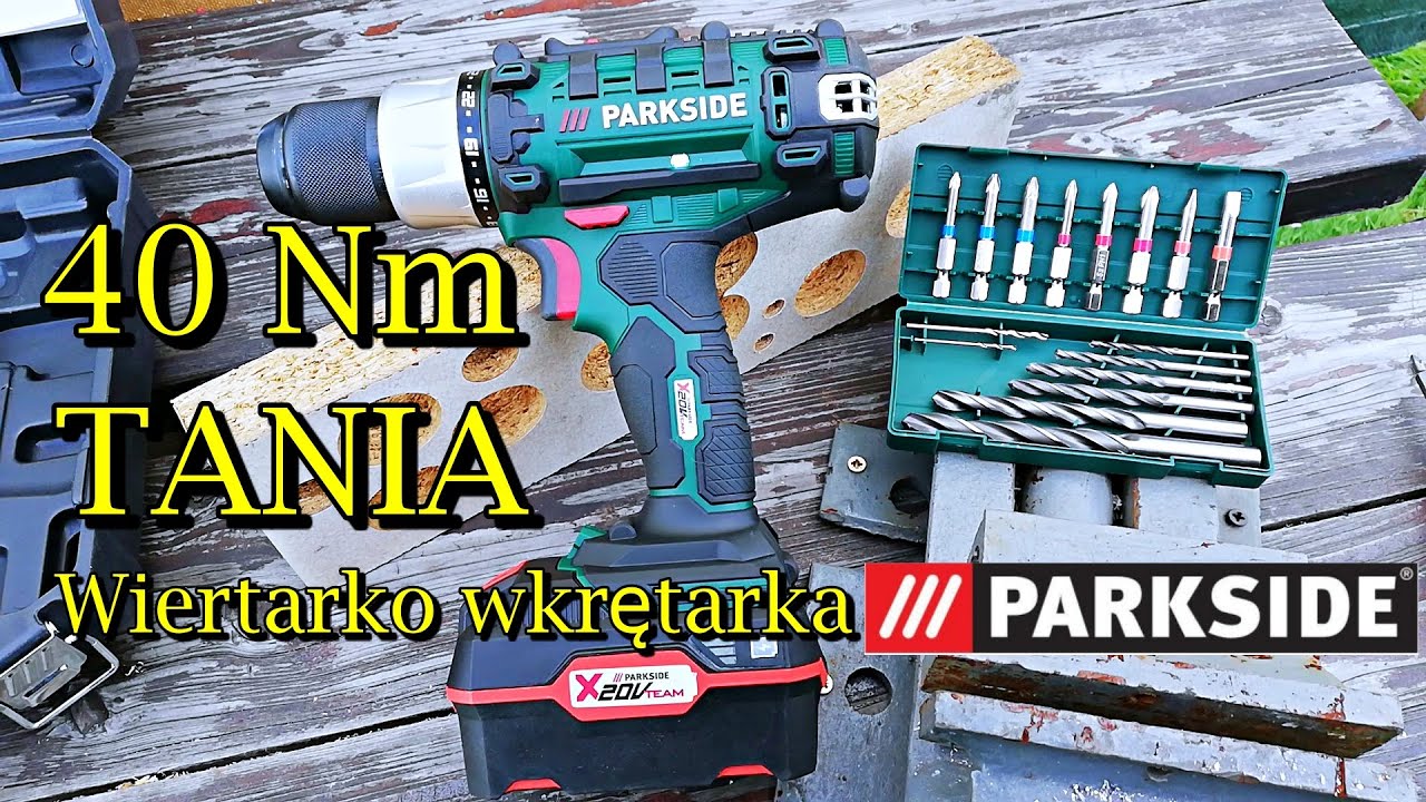 Wiertarko wkrętarka Parkside PABS 20-Li E6 bity i wiertła w zestawie