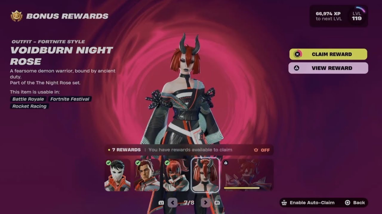 How to Unlock Voidburn Night Rose in Fortnite | Battle Pass Bonus Rewards Page 7
