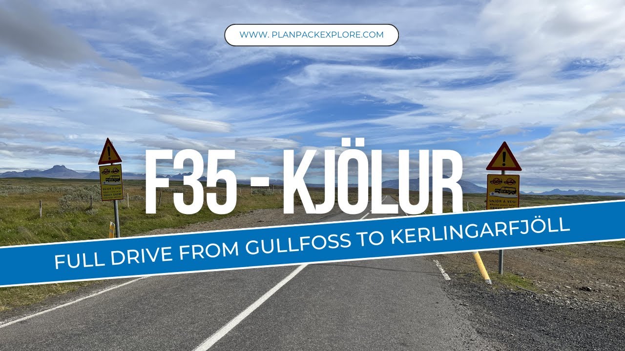 Full drive on road F35 from Gullfoss to Kerlingarfjöll (Iceland Highlands).