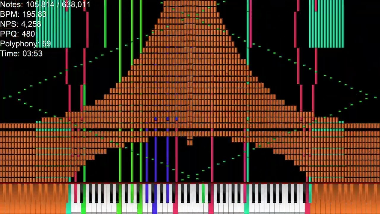 [Black MIDI] In The Hall of The Mountain King (638K notes) - Legit run on Zenith