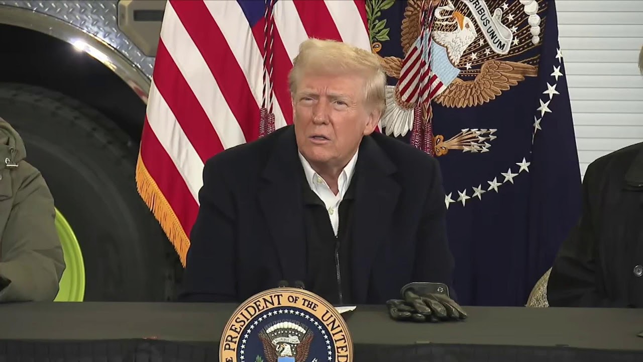 President Donald Trump receives briefing on Helene recovery efforts