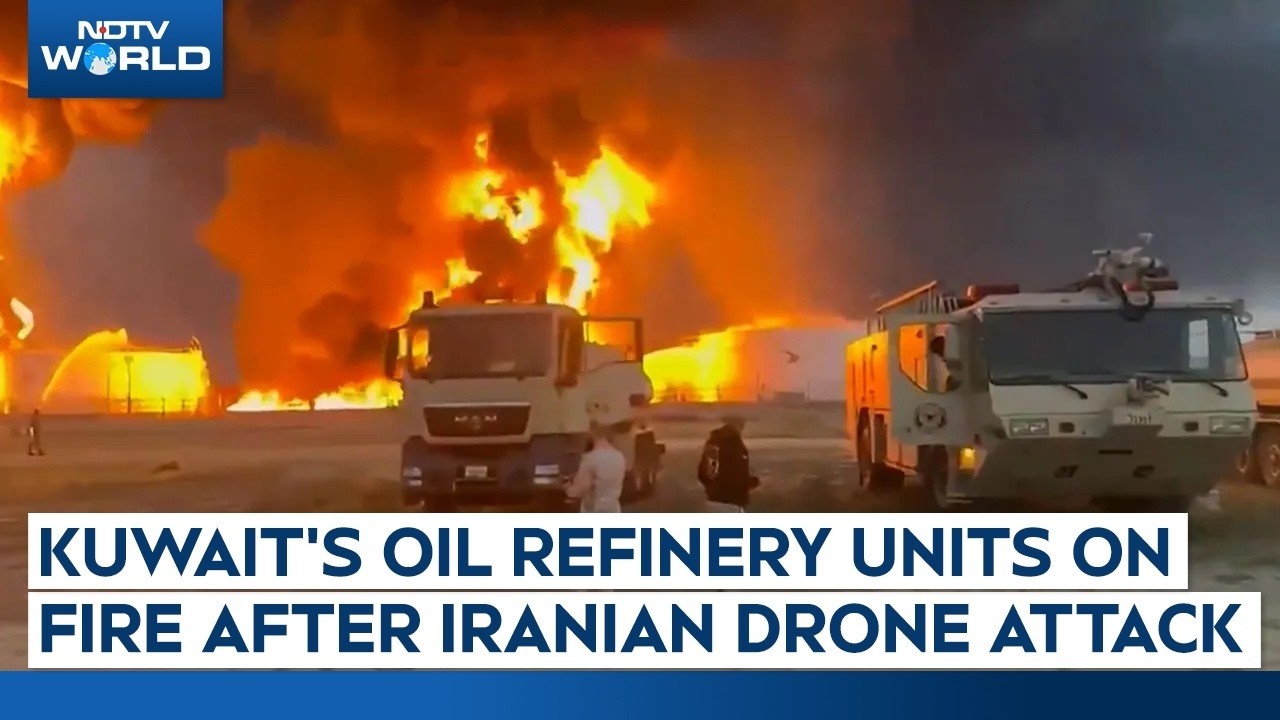 Иранский беспилотник нанес удар | В Кувейте горят установки нефтеперерабатывающего завода после а...