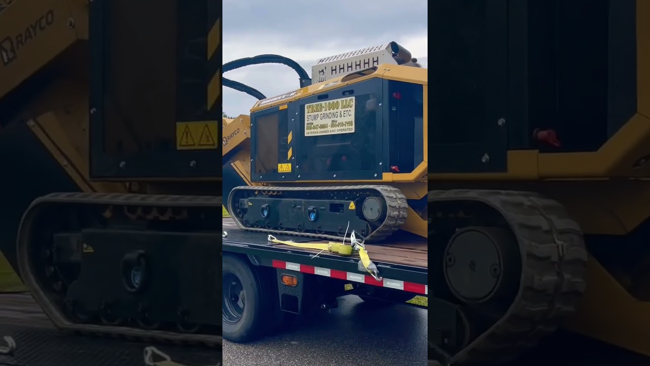 Introducing Rayco RG165T-R Stump Cutter 165 horse power V8 with a remote control system.