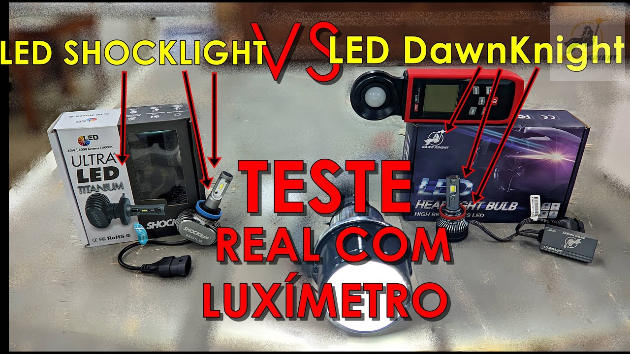 TESTE - LED K5C Dawnknight VS LED SHOCKLight - Comparativo REAL