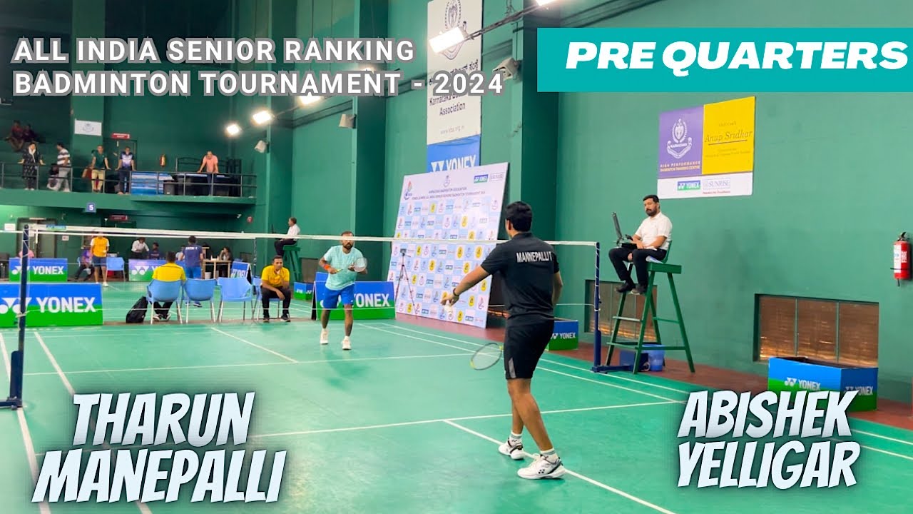 THARUN.M [1] Vs ABISHEK YELIGAR || Men Singles - PreQuarterFinals || All India Nationals Bangalore