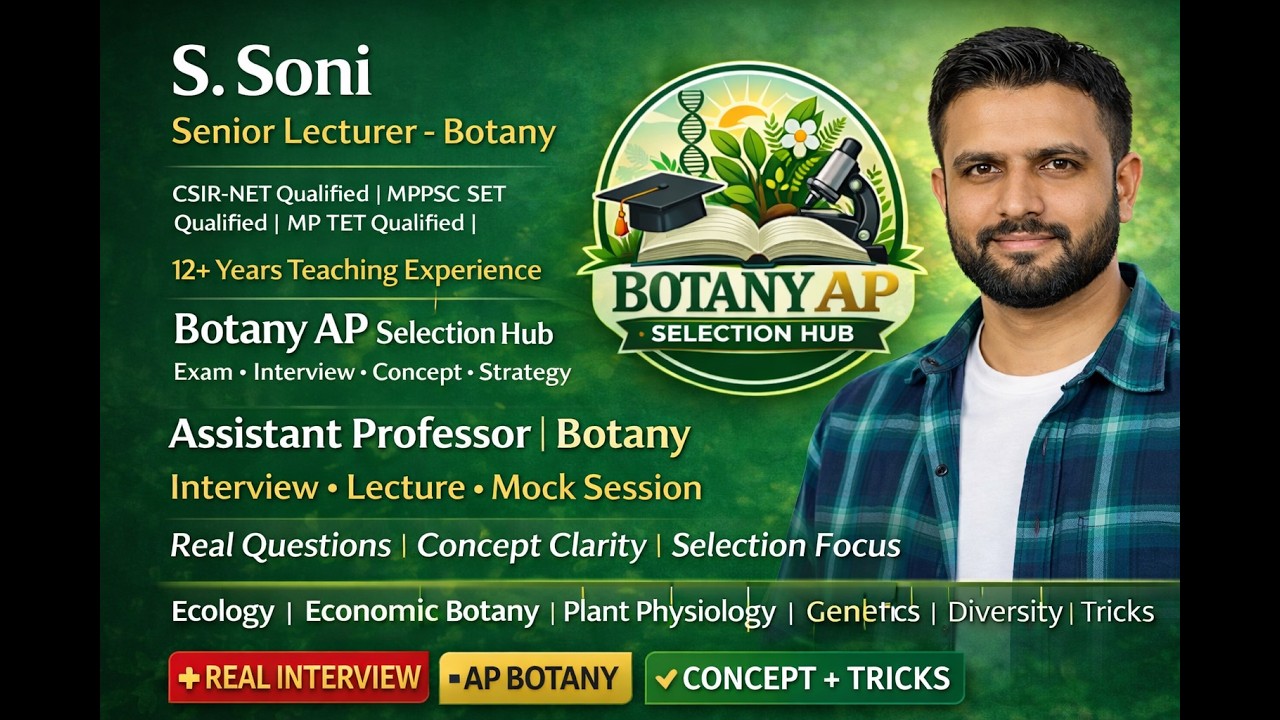 Fermentation and plant tissue culture Assistant Professor Botany Exam & Interview Preparation |