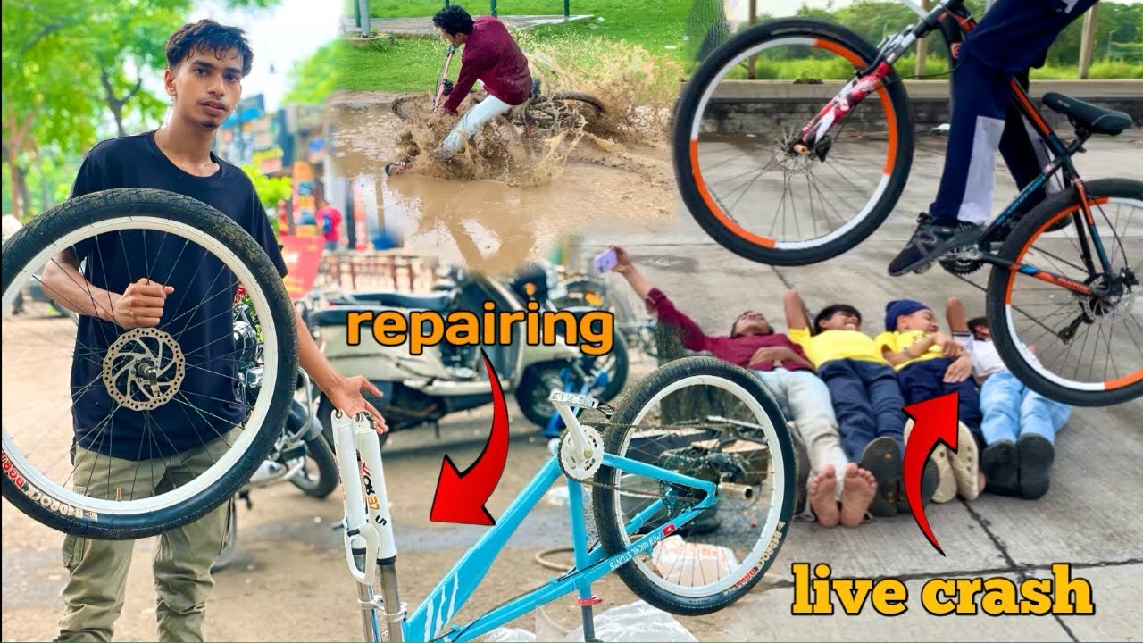 Cycle Repair & Amazing Stunt! Live Crash! // #trending #cyclestunt #video
