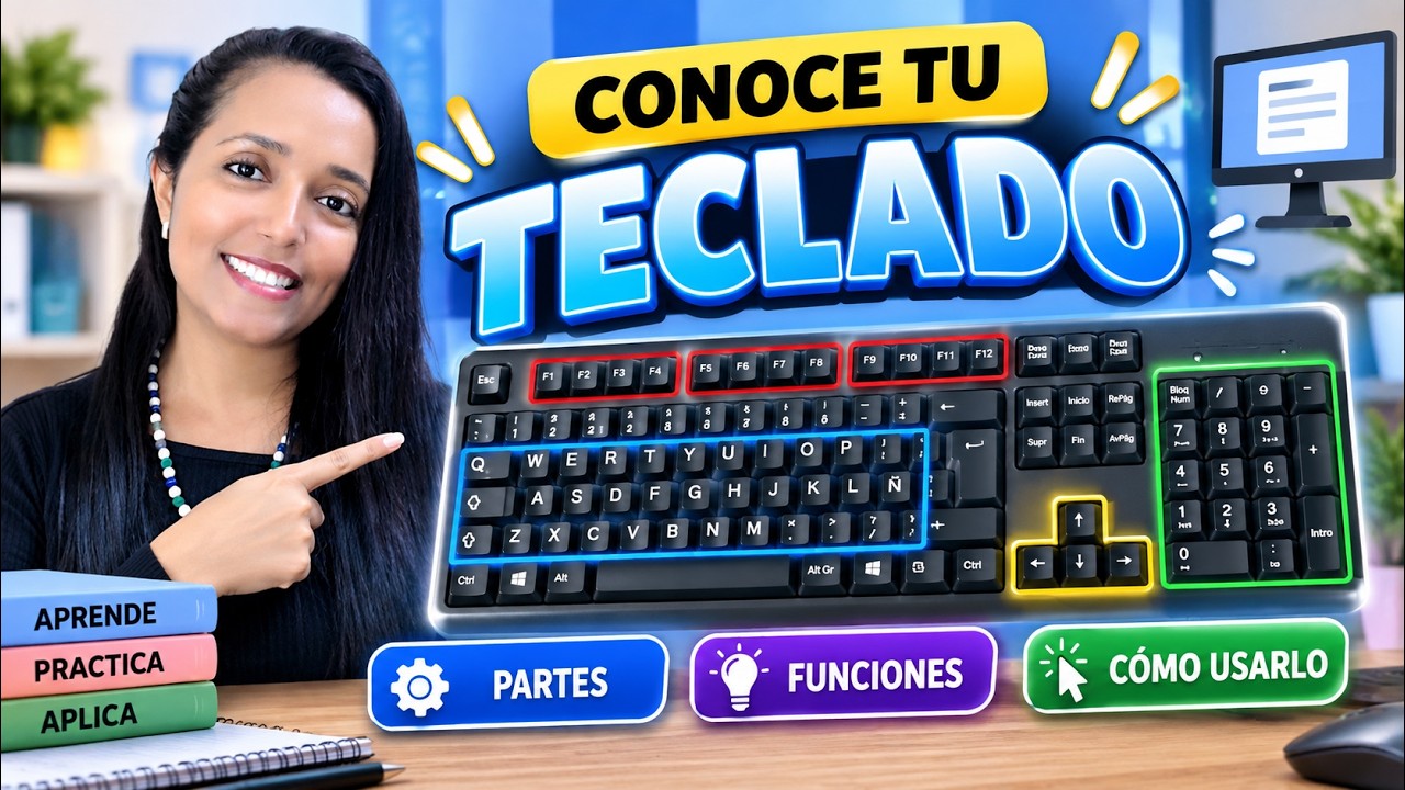 El teclado: Partes, Funciones y Formas de Interactuar con el Computador. Computación Básica Video #9