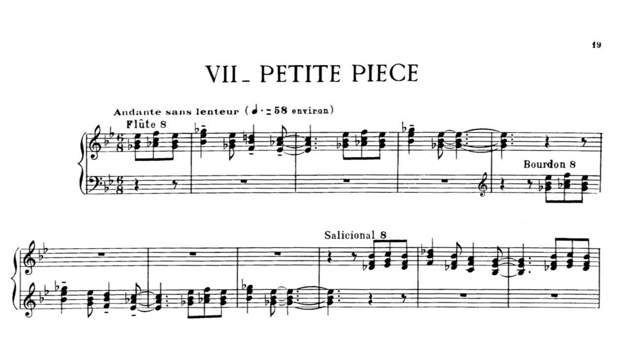 Jehan Alain - Petite Pi&egrave;ce (Score video)