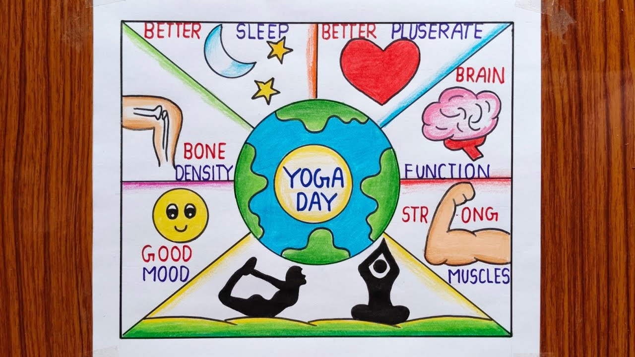 International Yoga Day Drawing / Yoga Day Drawing / Yoga Awareness Drawing / Easy Yoga Poster