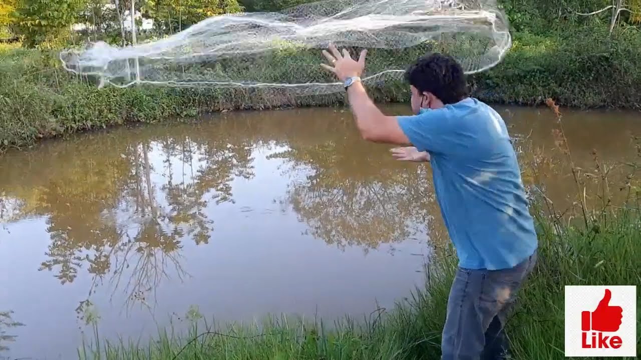 Pescaria com tarrafa Se vc rir vai ficar 7 anos sem pegar peixe! #pesca de tarrafa pesca com tarrafa