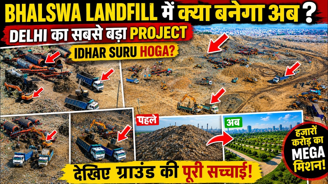 🔥 Bhalswa Landfill Ka Mahaparivartan! Delhi Ka Sabse Bada Kachre Ka Pahad Ab Khatam Hone Wala Hai?