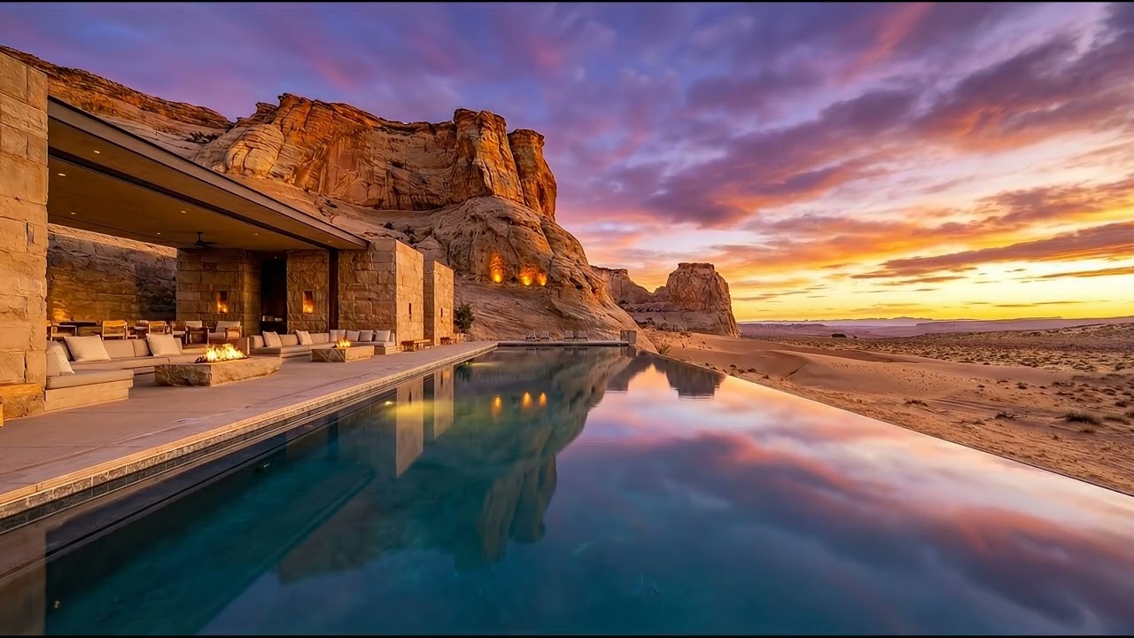 Desert Zen: Sandstone & Infinity  / Deep Focus & Zen: Ancient Sands Meets Modern Brutalism