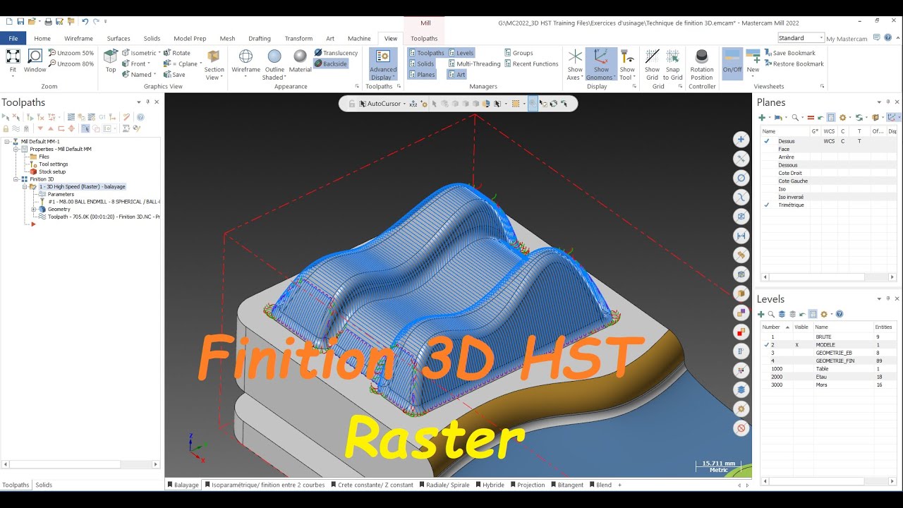 #Formation Mastercam 2022 -  Finition Balayage 3D  تعلم الماستركام بالعربي (دارجة)