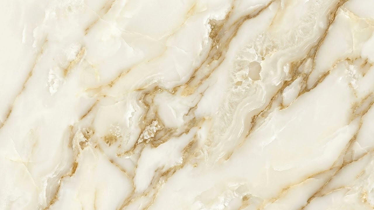 TV ART FRAME - Onyx Marble - White Gold Opulence - 4K Ambient Screensaver