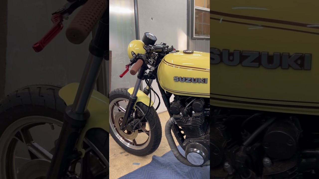 Suzuki Gs750 Cafe Racer Crazy Exhaust Pipes Sound!! 