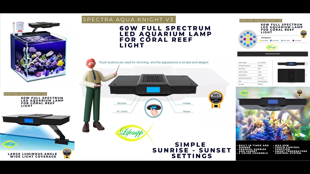 Setting dimming timer sunset sunrise Spectra Aqua Knight V3