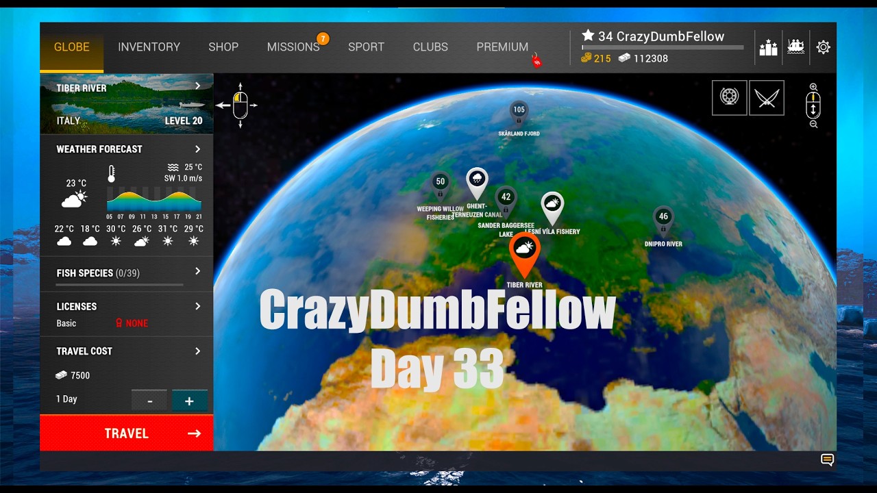 CrazyDumbFellow Day 33 Tiber River Carp & Asp Fishing Planet From The Beginning Part 2