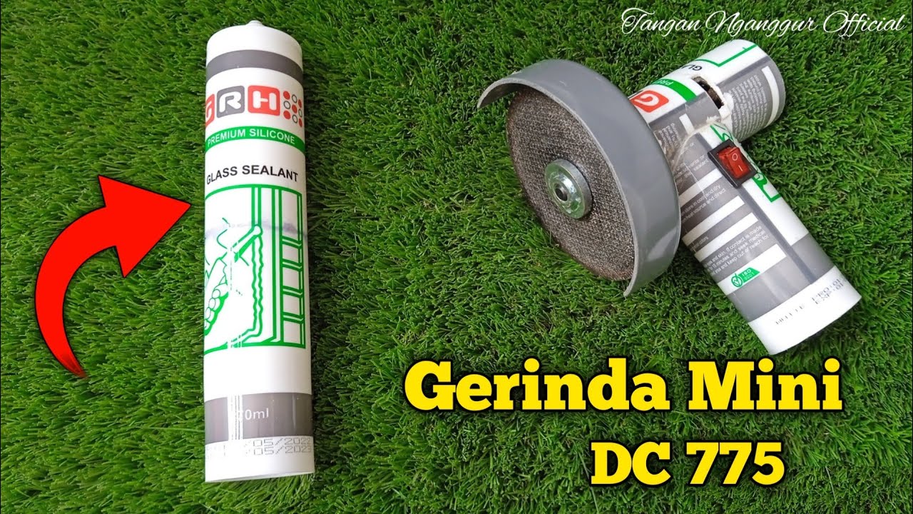 DIY...Gerinda mini dari dinamo dc 775 dan botol bekas lem kaca ( glass sealant )