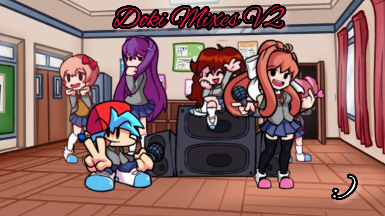 FNF-Doki Mixes V2 (Version1) (Full Gameplay!)