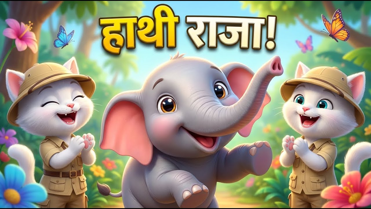 हाथी राजा कहाँ चले 🐘 | Hathi Raja Kahan Chale | Hindi Nursery Rhyme | Kitty Family