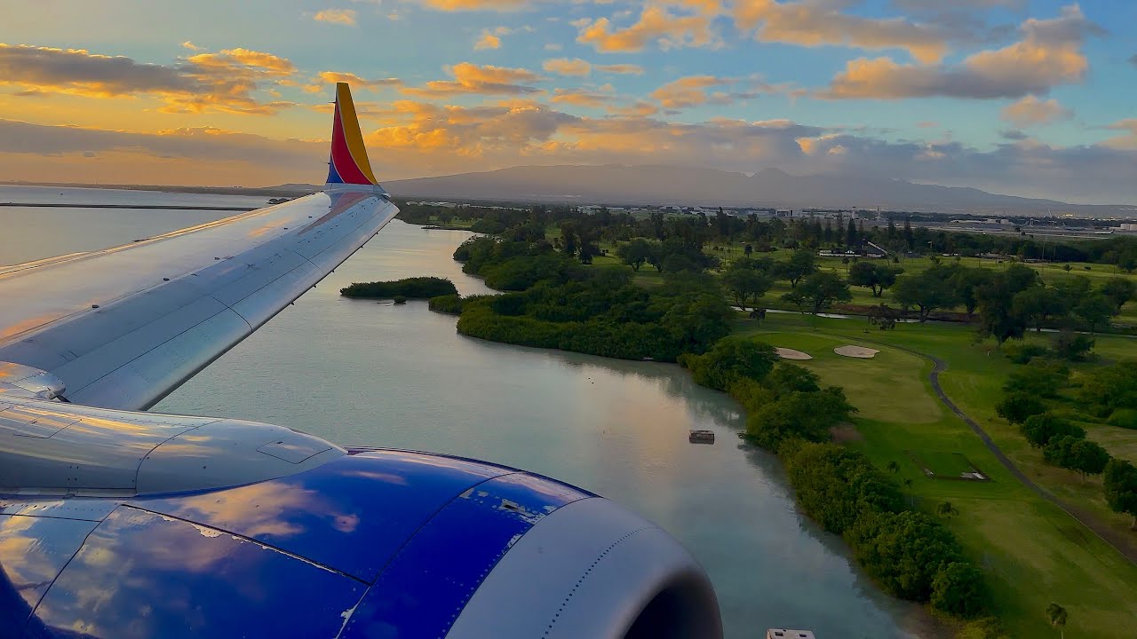 [4K] – Awesome Honolulu Sunset Landing – Southwest – Boeing 737-8 Max – HNL – N8707P – SCS 1223