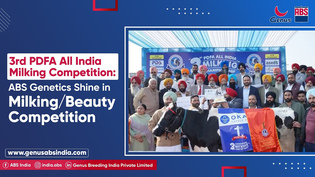 3rd PDFA All India Milking Competition: ABS Genetics Shine in Milking Competition - 1st Place Winner
