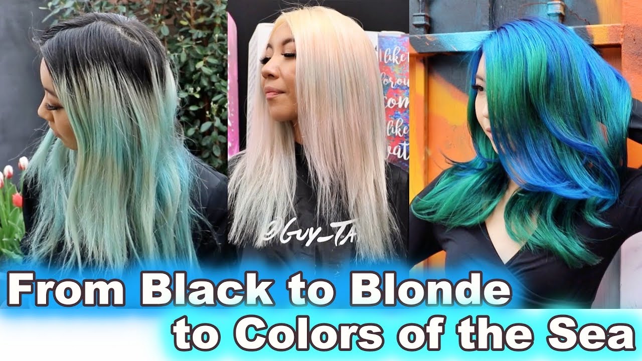 Black Hair to Platinum Blonde for Direct Dyes
