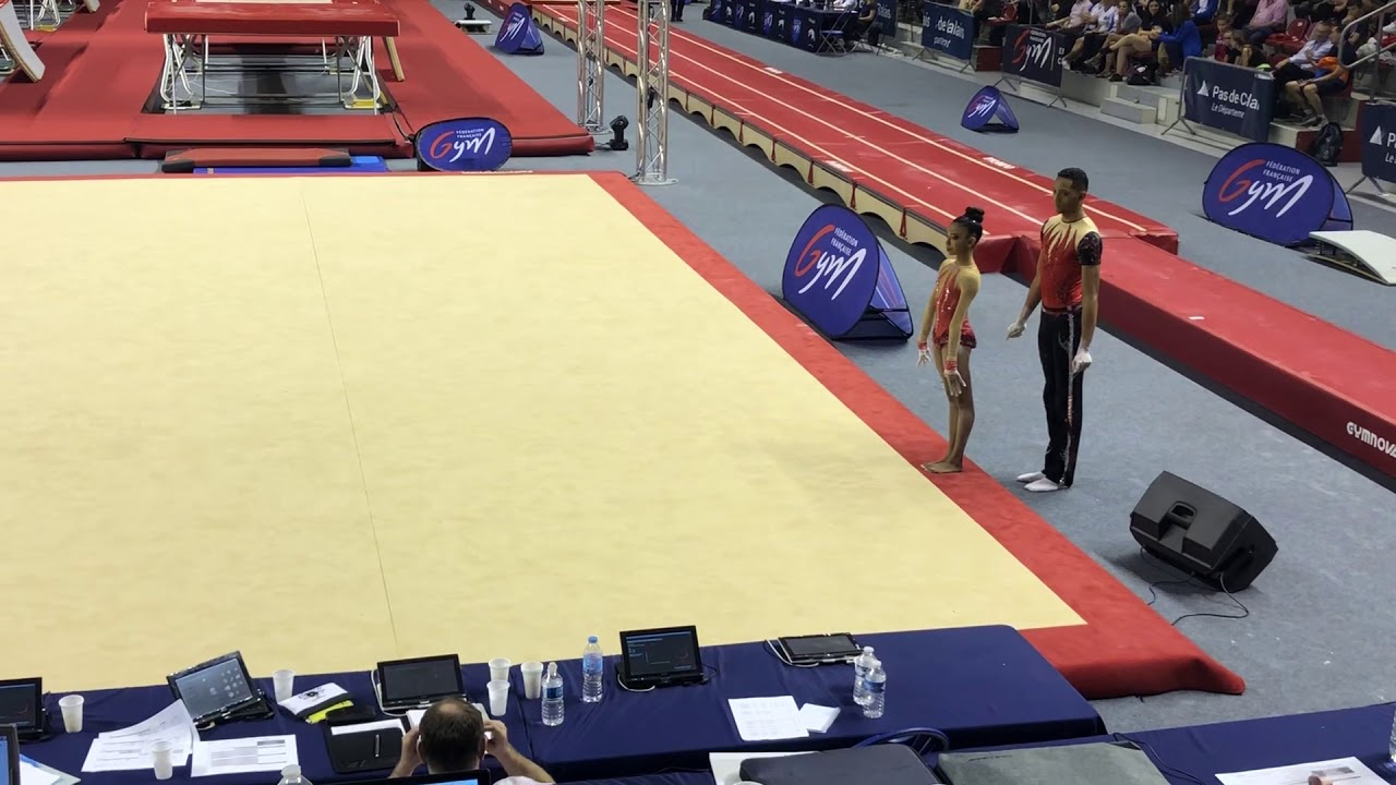 Championnats de France 2018 Gym Acro Mathéo NERGEL Leena RÉBOUL (vice-champions de France 2018