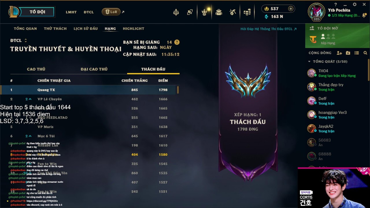Top 5 thách đấu TFT, cách top 2 gần 100 điểm thôi
