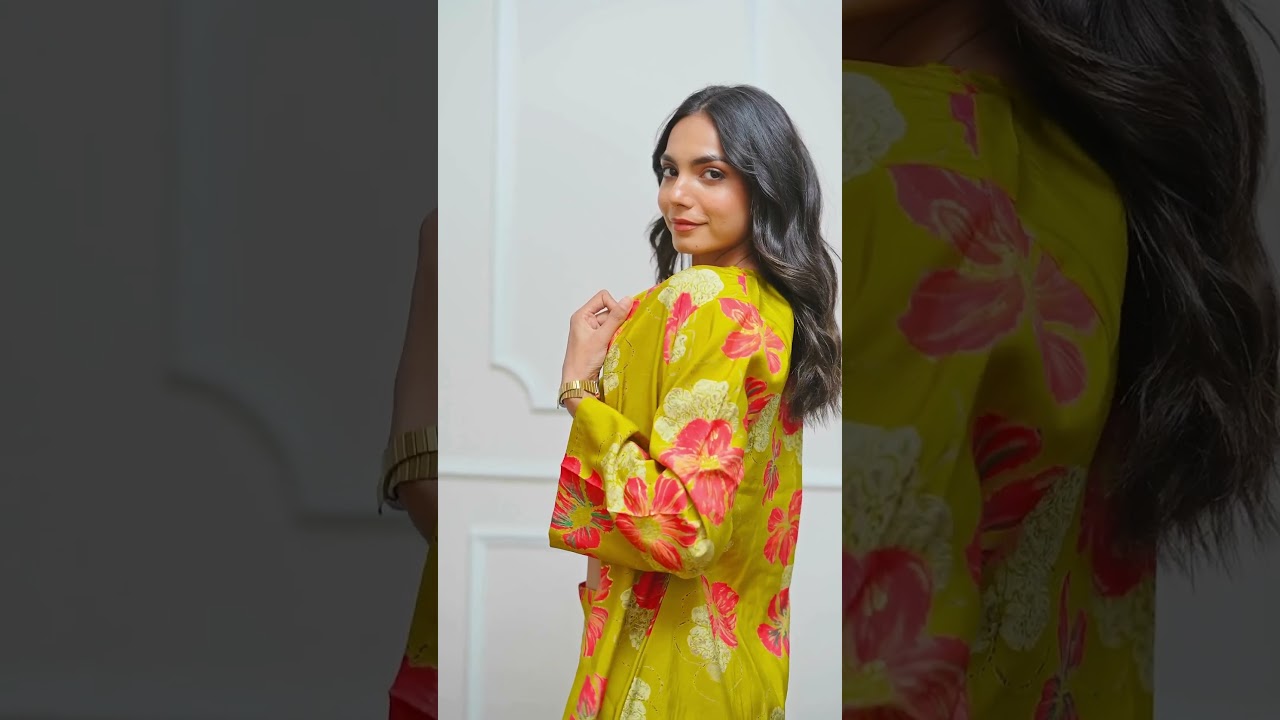 Mustard Color floral Printed premium chandheri co-ord set!