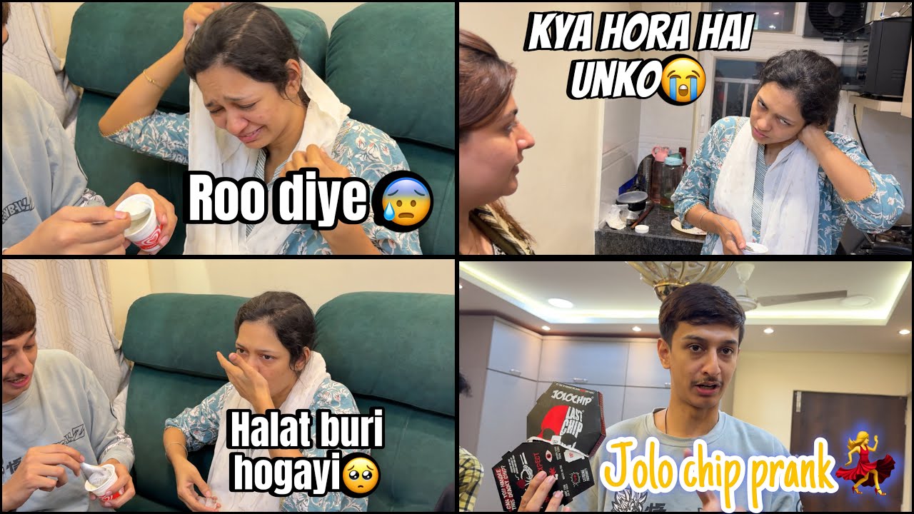 Tehseen didi ne roo diye halat kharab hogayi unki😭/ Jolo Chip Prank Padh gaya Bhari😰Sab chilane lage