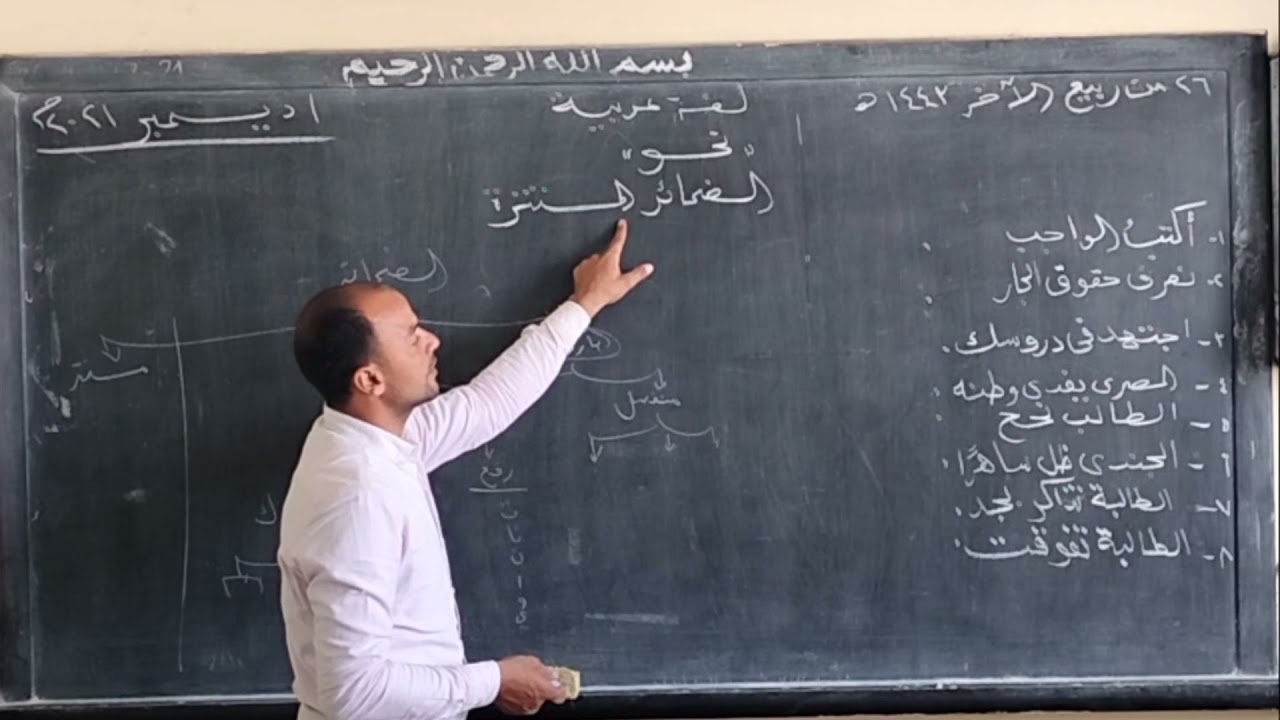 الضمائر المستترة للصف الأول الإعدادي وما فوقه شرح نحو تأسيس وليد علي الطاهر جميع المراحل
