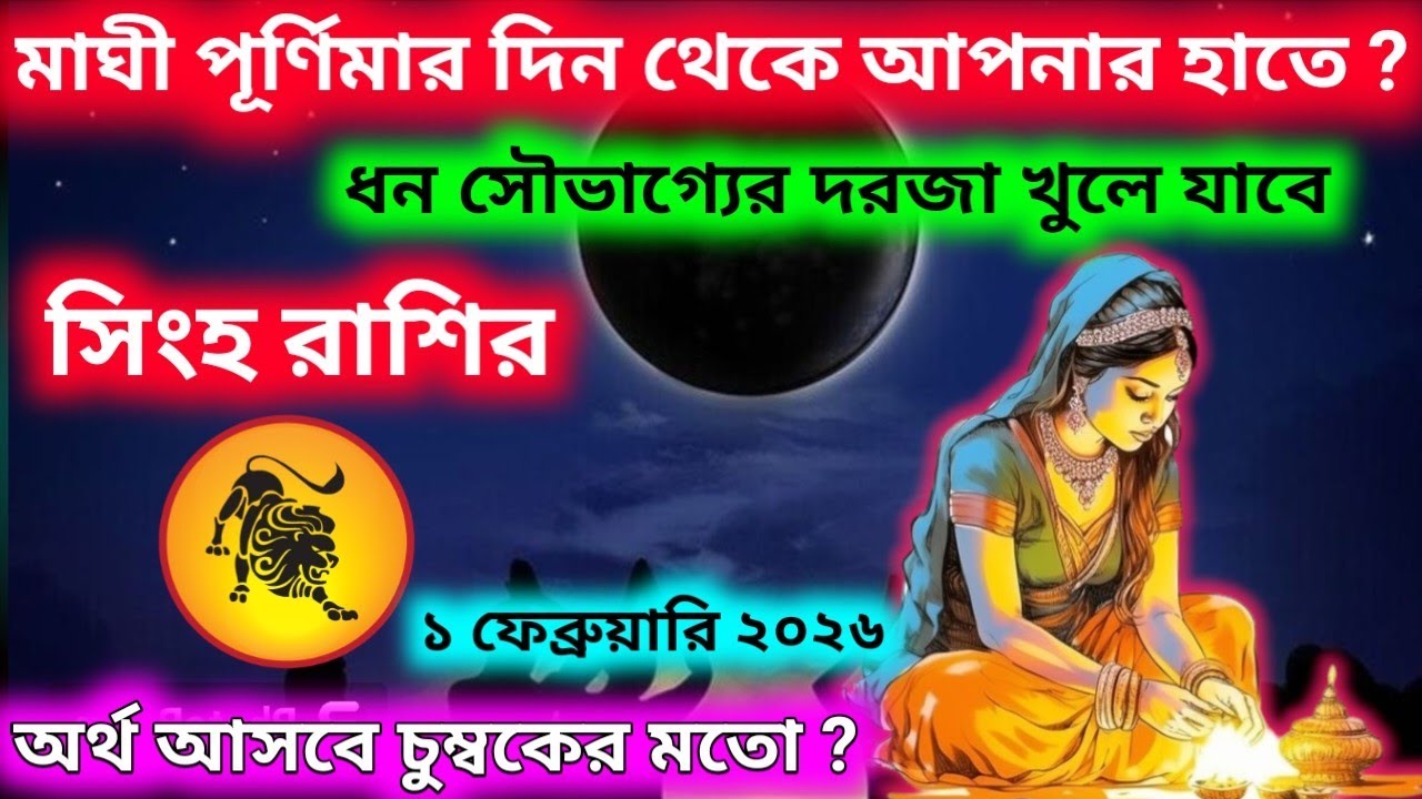 ১ ফেব্রুয়ারি মাঘী পূর্ণিমার দিন থেকে আপনার হাতে ধনসৌভাগ্যের দরজা খুলে যাবে সিংহ রাশির