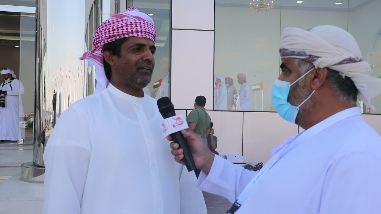 لقاء موقع الشاطر للهجن مع نايل بن محمد الشامسي بعد فوزه بندقية الجعدان مهرجان شارة زايد الكبرى